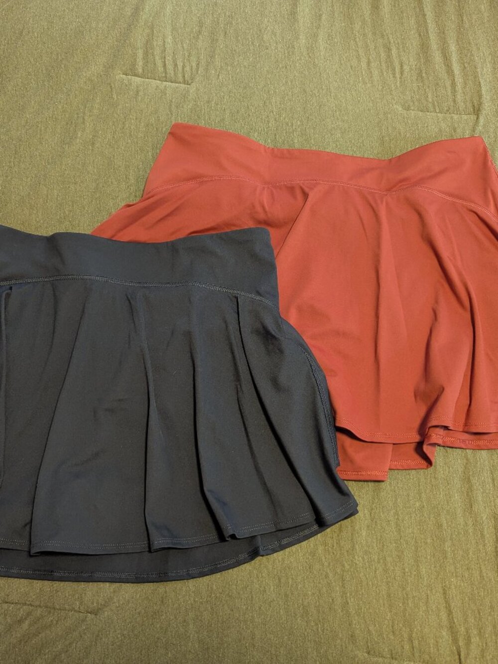 [Bundle of 2] High-Waisted PowerSoft Skort [Size XL] [Terra Cotta & Navy Blue]